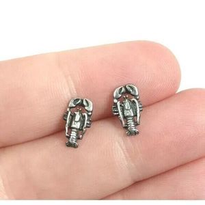 Lobster shaped Sterling Silver stud Earrings